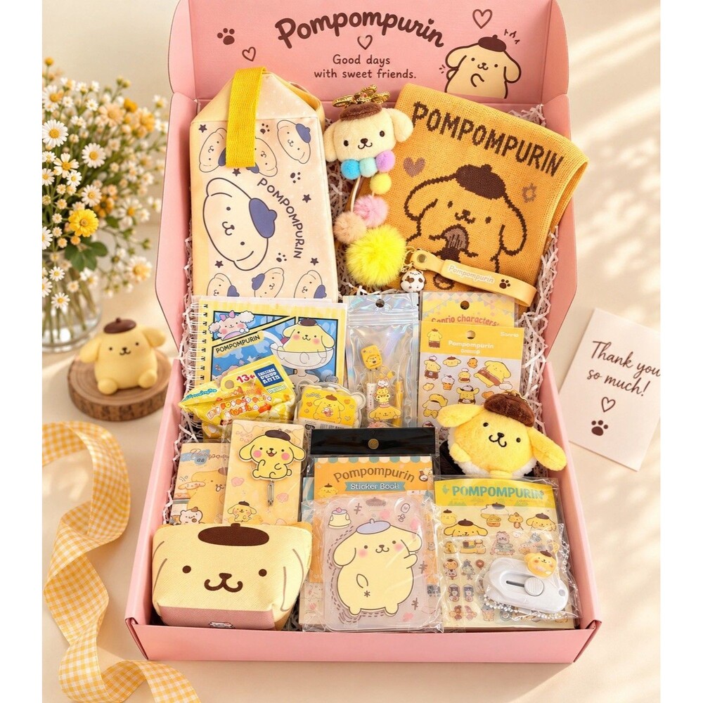Sanrio Pompompurin 15 Pc Premium Gift Set - Includes Acrylic Pen Holder